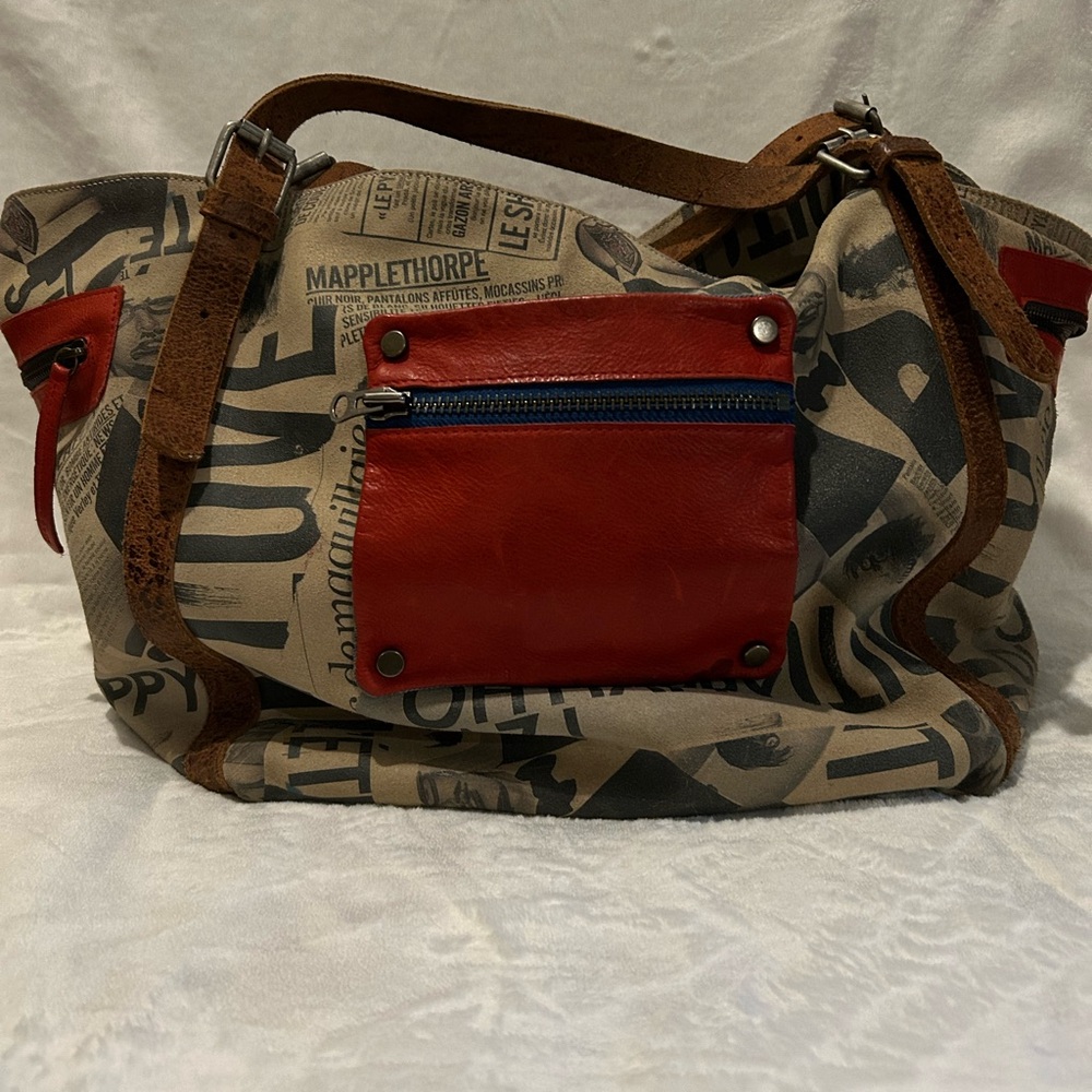 Catherine Parrra suede and leather handbag.